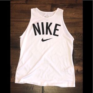 white and black nike tank top